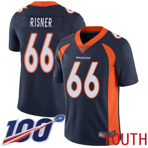 Youth Denver Broncos #66 Dalton Risner Navy Blue Alternate Vapor Untouchable Limited Player 100th Season Football NFL Jersey->youth nfl jersey->Youth Jersey